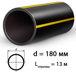 полиэтиленовая труба 180 мм для газоснабжения