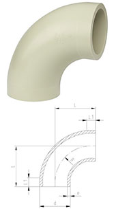Отвод PP-H 90° Progef Standart