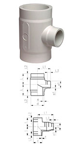 Тройник PP-H 90° редукционный