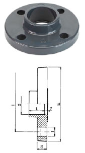Фланец фиксированный клеевой НПВХ (PVC-U) Tecno Plastic
