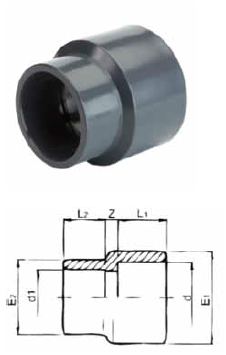Муфта редукционная pvc-u Tecno Plastic