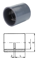 муфта раструбная pvc-u Tecno Plastic