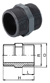 Ниппель резьбовой R pvc-u Tecno Plastic