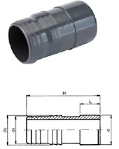 Штуцер для шланга pvc-u Tecno Plastic