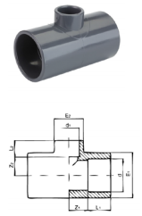 Тройник редукционный 90° pvc-u Tecno Plastic