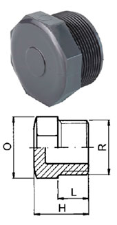 Заглушка резьбовая R pvc-u Tecno Plastic