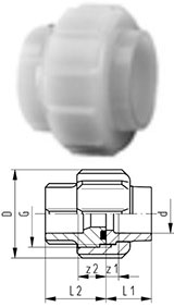 Муфта разъёмная PVDF раструбная Sygef Standart