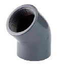 Колено 45° с внутренней резьбой, Rp  НПВХ (PVC-U)